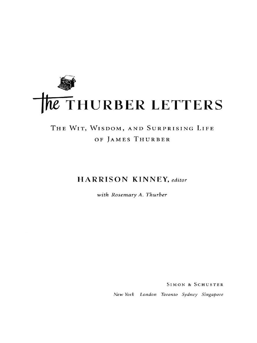 The Thurber Letters Harrison Kinney