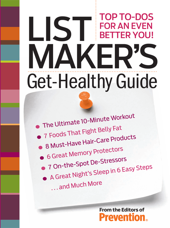 List Makers Gethealthy Guide Editors Of Prevention