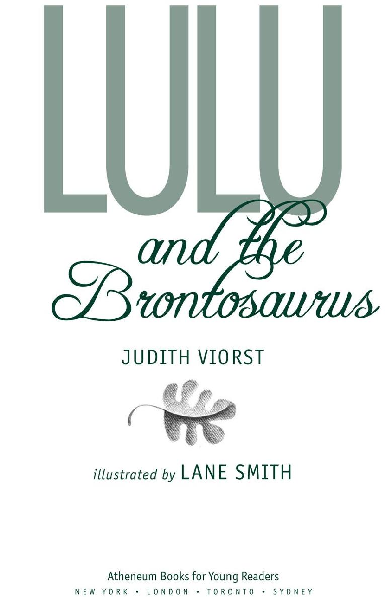 Lulu And The Brontosaurus Judith Viorst