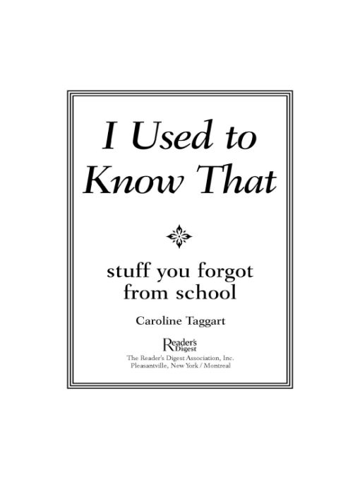 I Used To Know That Stuff You Forgot From School Caroline Taggart Taggart