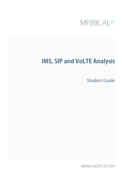 Ims Sip And Volte Analysis Student Guide Mpirical Limited