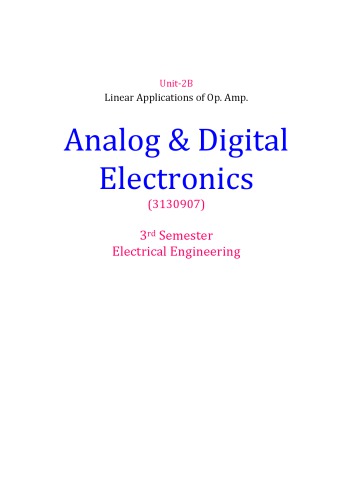 Analog And Digital Electronics 3130907 Darshan Unit2 To 6 Darshan Institute Of Engineering Technology