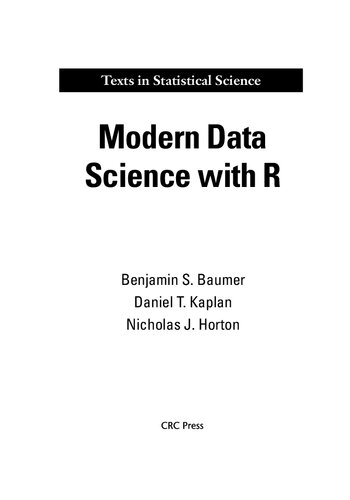 Modern Data Science With R Benjamin S Baumer Daniel T Kaplan