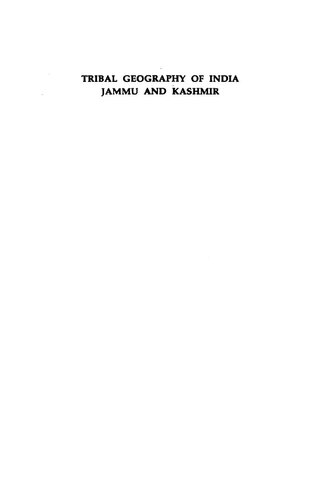 Tribal Geography Of India Jammu And Kashmir Mohammed Bashir Magray