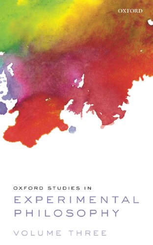 Oxford Studies In Experimental Philosophy Tania Lombrozo Editor