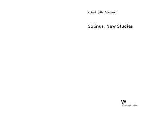 Solinus New Studies Kai Brodersen