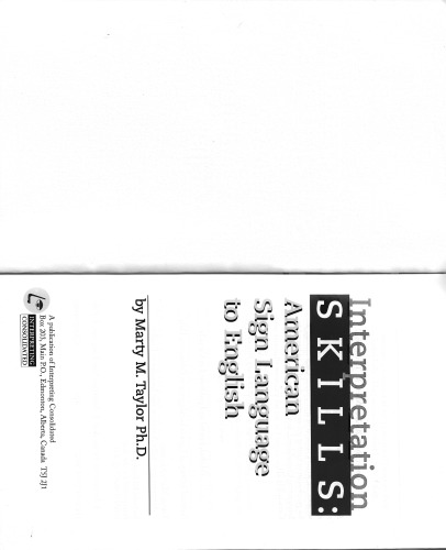 Interpretation Skills American Sign Language To English Marty M Taylor