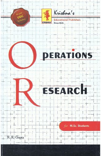 Operations Research 34th Edition Rk Gupta
