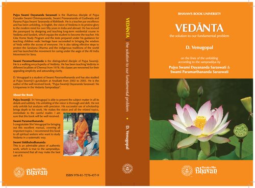 Vednta The Solution To Our Fundamental Problem D Venugopal