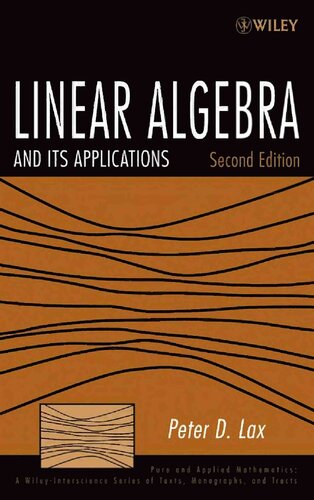 Linear Algebra And Its Applications 2nd Edition Lax Peter D