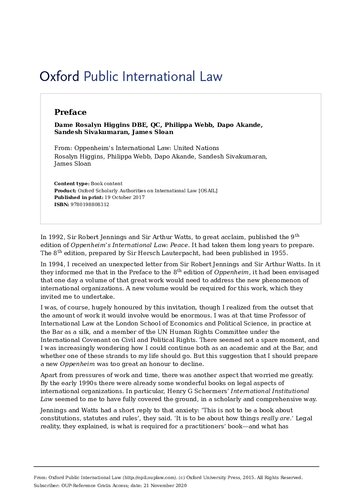 Oppenheims International Law United Nations Rosalyn Higgins Philippa Webb Dapo Akande Sandesh Sivakumaran James Sloan