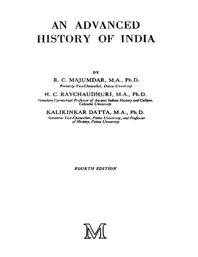 An Advanced History Of India Rc Majumdar Hc Rayachaudhuri
