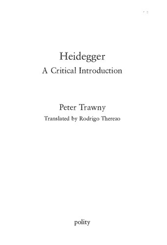 Heidegger A Critical Introduction Peter Trawny