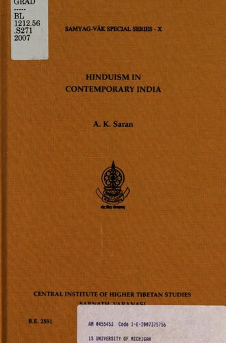 Hinduism In Contemporary India 1 Ed A K Saran