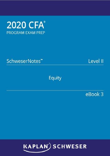 2020 Cfa Level Ii Schweser Notes Ebook 3 Kaplan