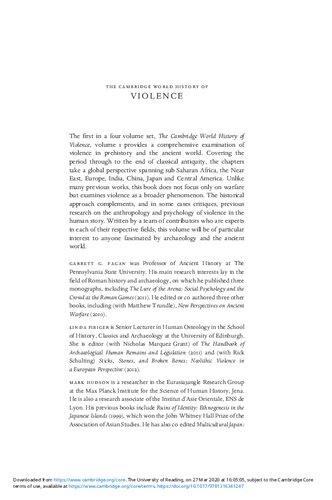 The Cambridge World History Of Violence Vol 1 Garrett Fagan