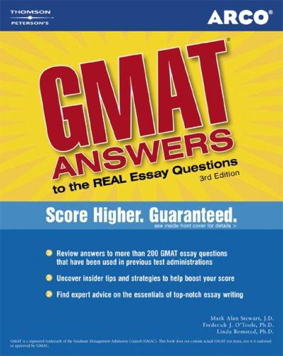 Gmat Cat Answers To The Real Essay Questions 3rd Edition Mark Stewart