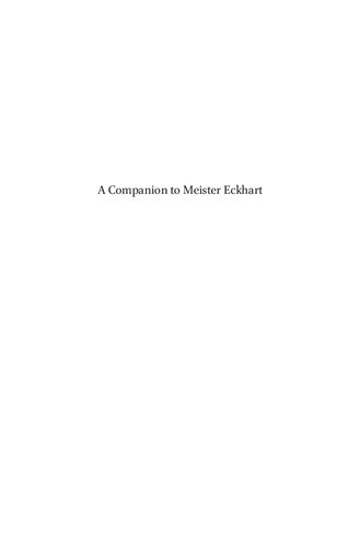 A Companion To Meister Eckhart Jeremiah Hackett Ed