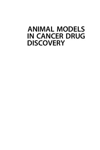 Animal Models In Cancer Drug Discovery Asfar Azmi Ramzi M Mohammad