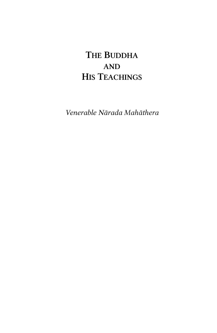 The Buddha And His Teachings Buddha