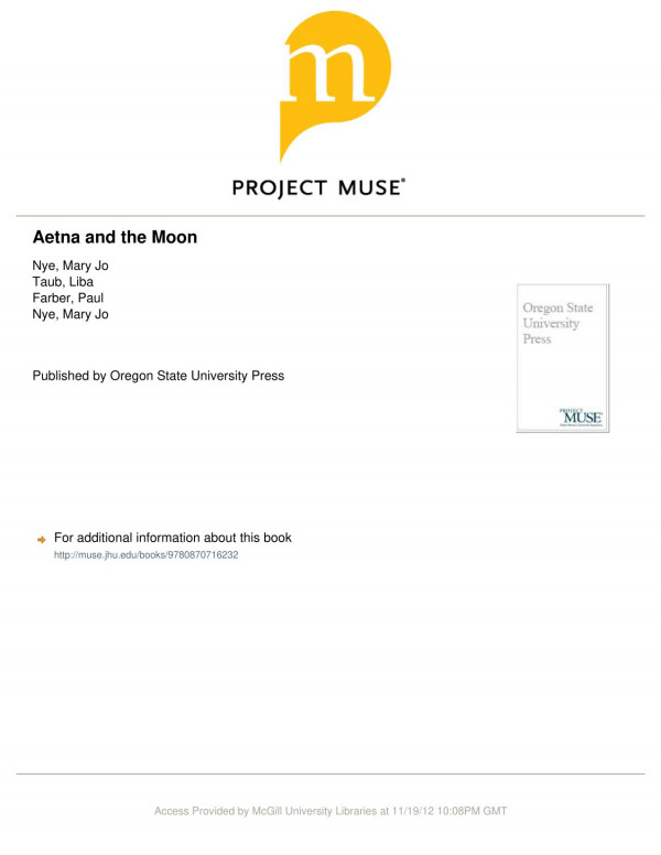 Aetna And The Moon Explaining Nature In Ancient Greece And Rome Liba Taub