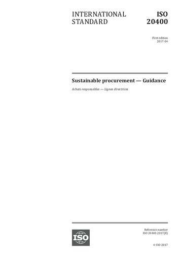 Iso 204002017 Sustainable Procurement Guidance 1st Edition Isotmbg