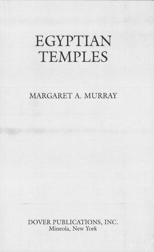 Egyptian Temples Margaret A Murray