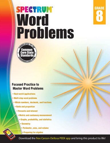 Word Problems Grade 8 Spectrum Spectrum
