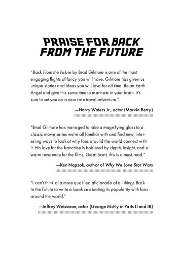 Back From The Future A Celebration Of The Greatest Time Travel Story Ever Told Brad Gilmore Gilmore