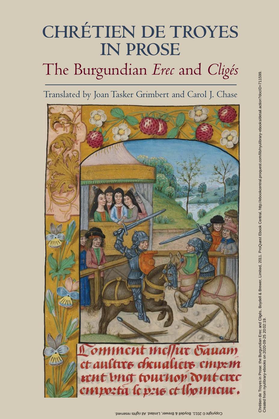 Chrtien De Troyes In Prose The Burgundian Erec And Cligs Chrtien De Troyes