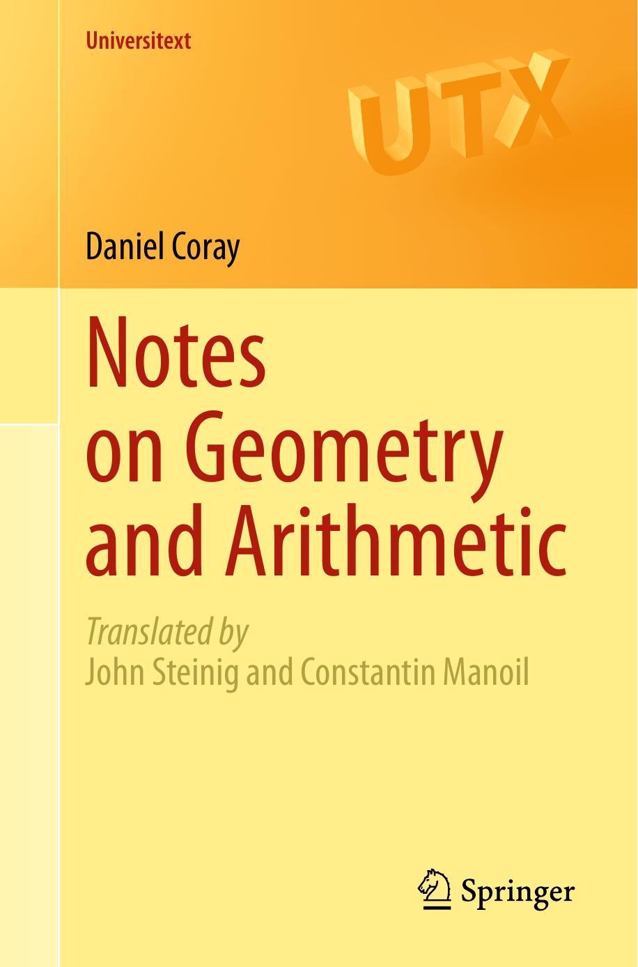 Notes On Geometry And Arithmetic Daniel Coray