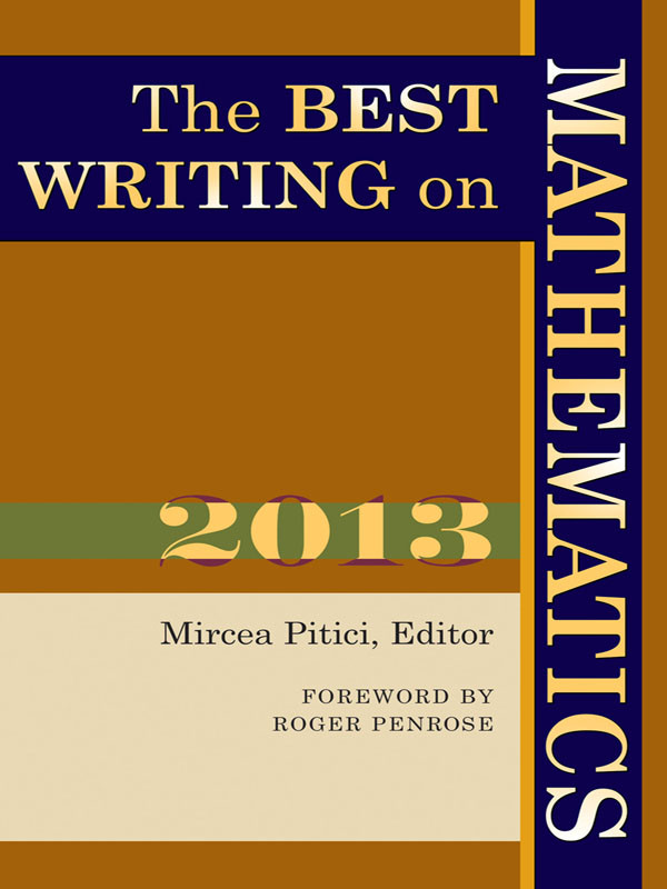 The Best Writing On Mathematics 2013 Pitici Mircea Penrose Roger