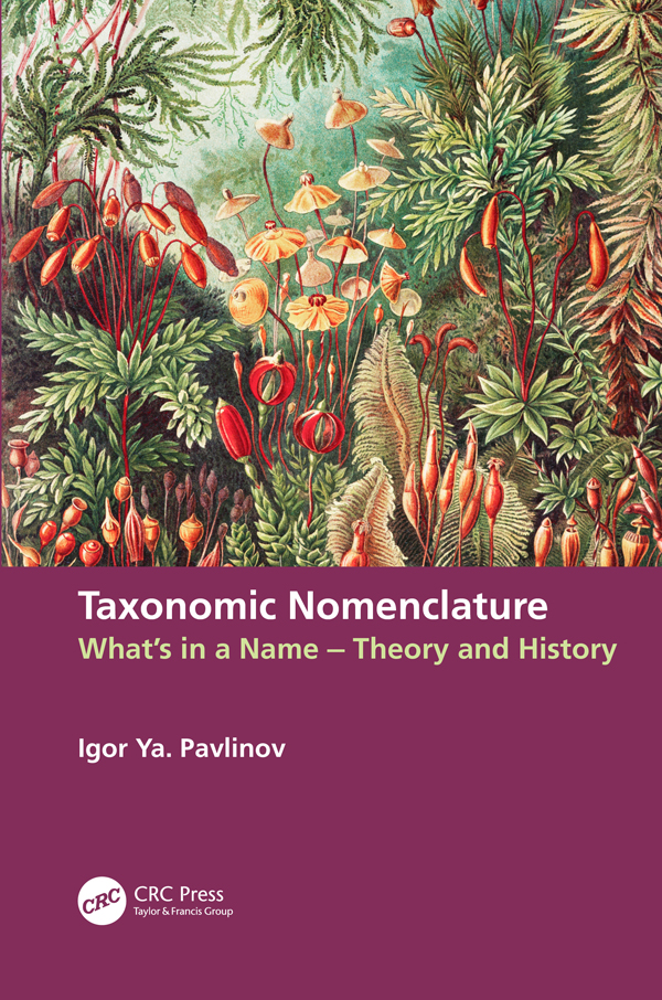 Taxonomic Nomenclature Igor Ya Pavlinov