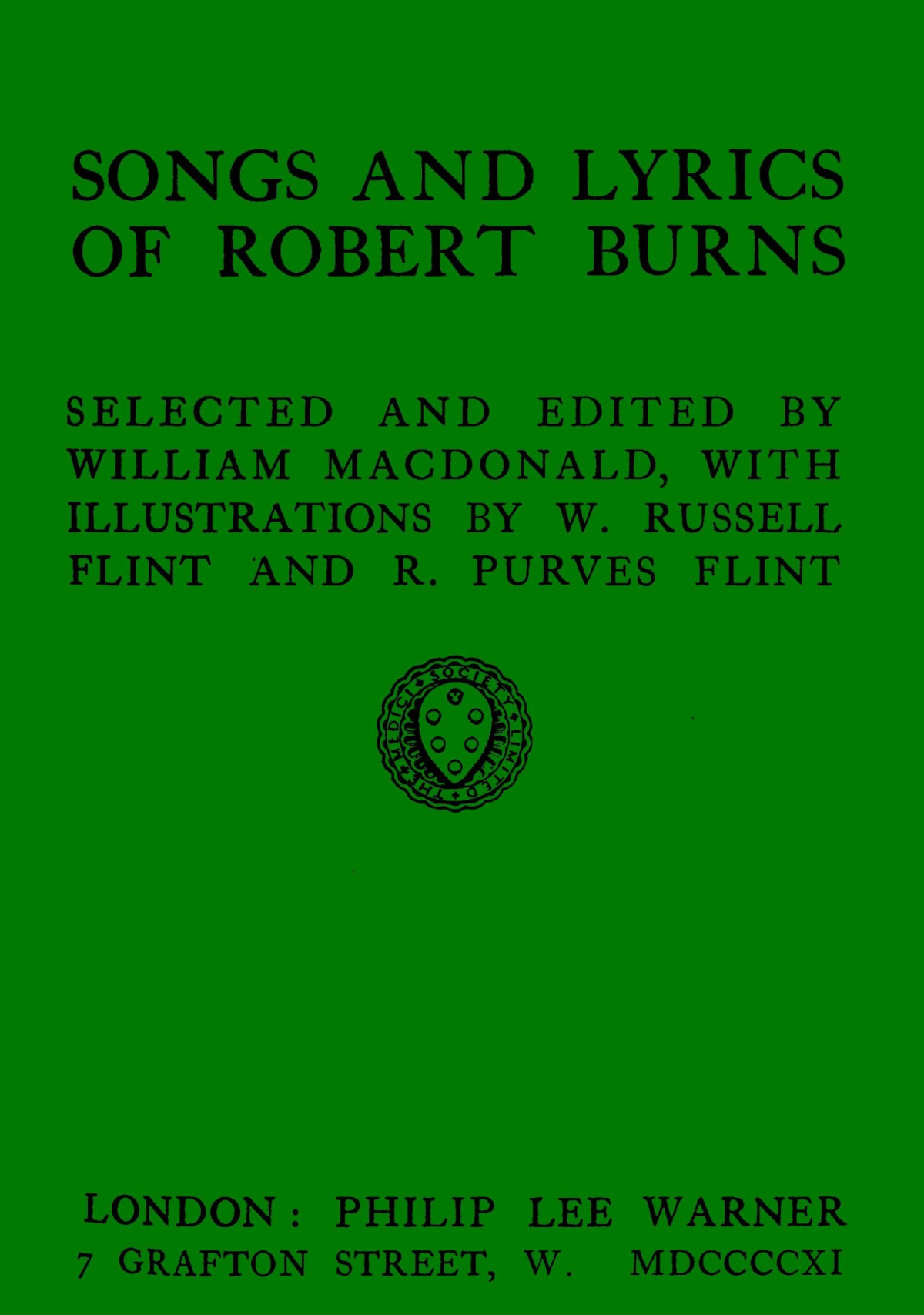 Songs And Lyrics Of Robert Burns Robert Burns