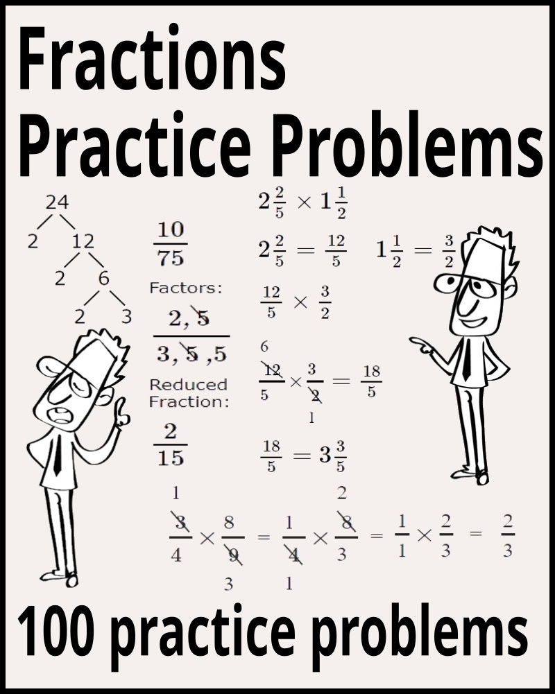 Fractions Practice Problems Bucaro Stephen