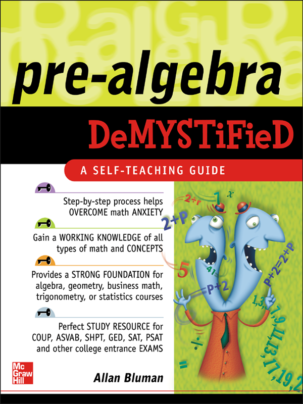Prealgebra Demystified Allan Bluman