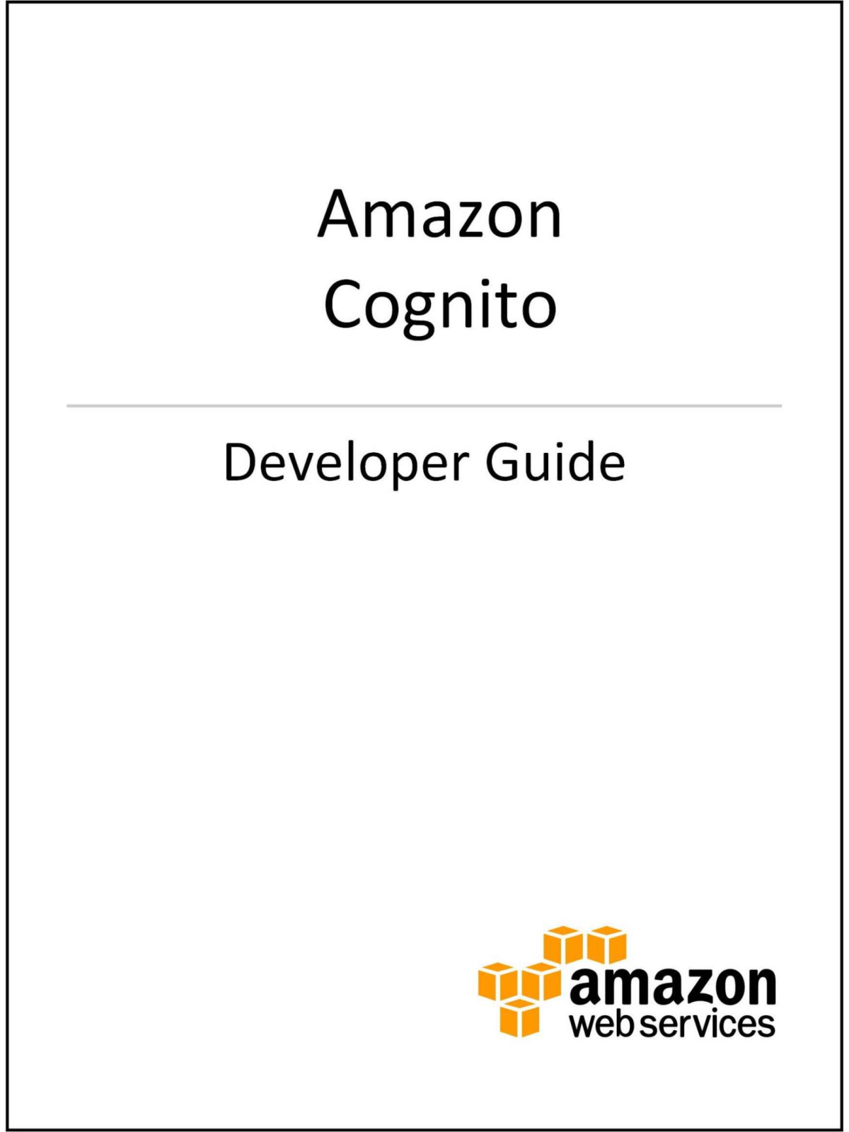 Amazon Cognito Amazon Web Services