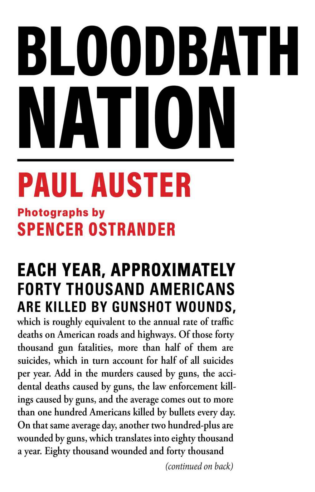 Bloodbath Nation Paul Auster