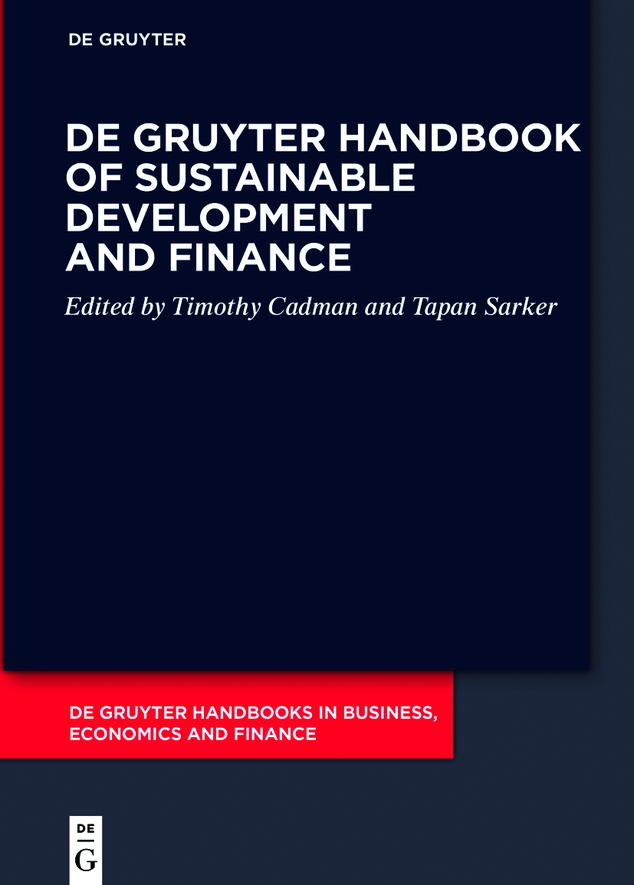 De Gruyter Handbook Of Sustainable Development And Finance Timothy Cadman
