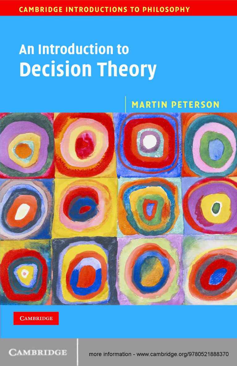 An Introduction To Decision Theory Cambridge Introductions To Philosophy Peterson