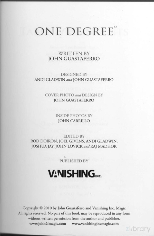 One Degree 1st Edition John Guastaferro