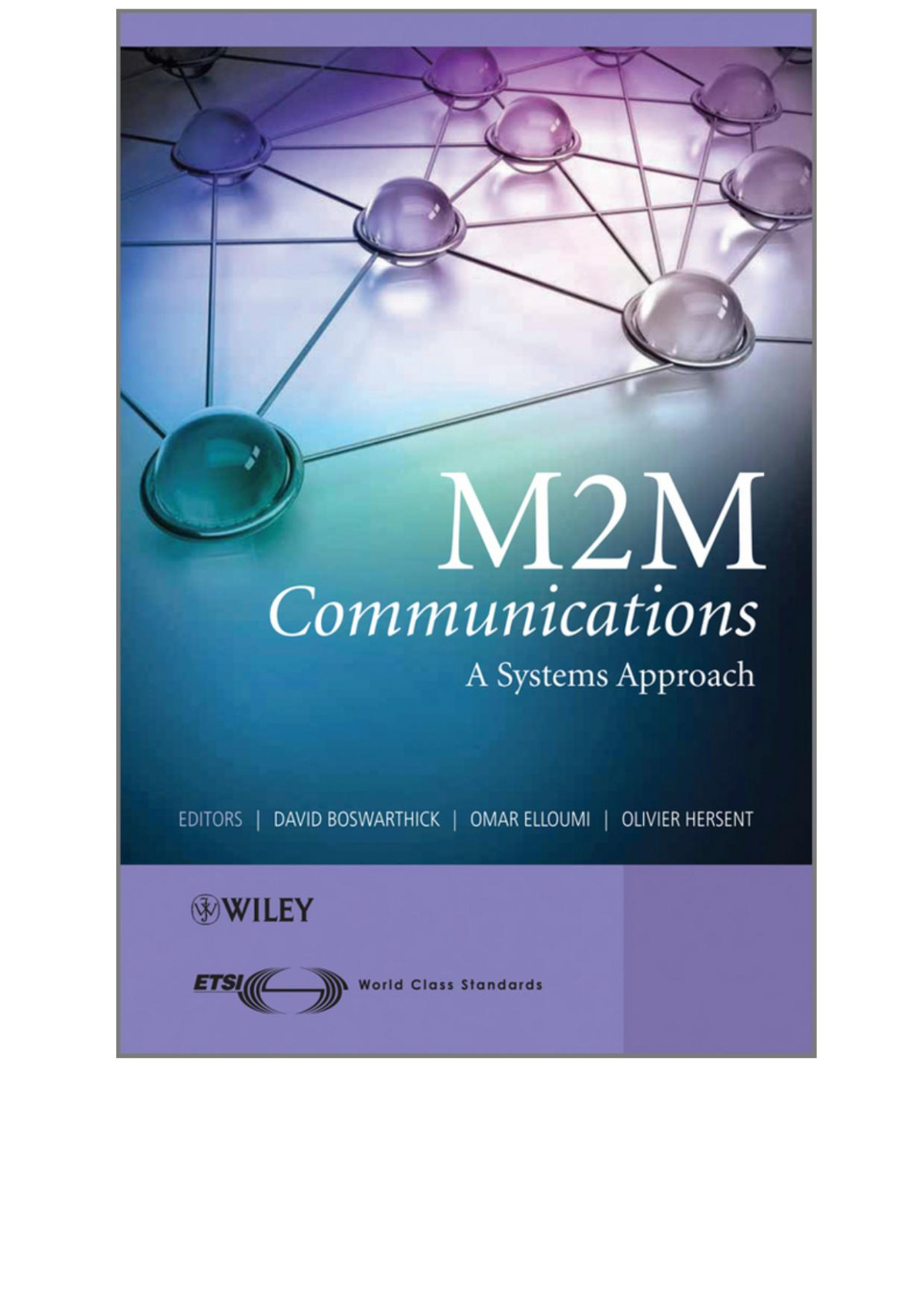 M2m Communications David Boswarthick Omar Elloumi Olivier Hersent