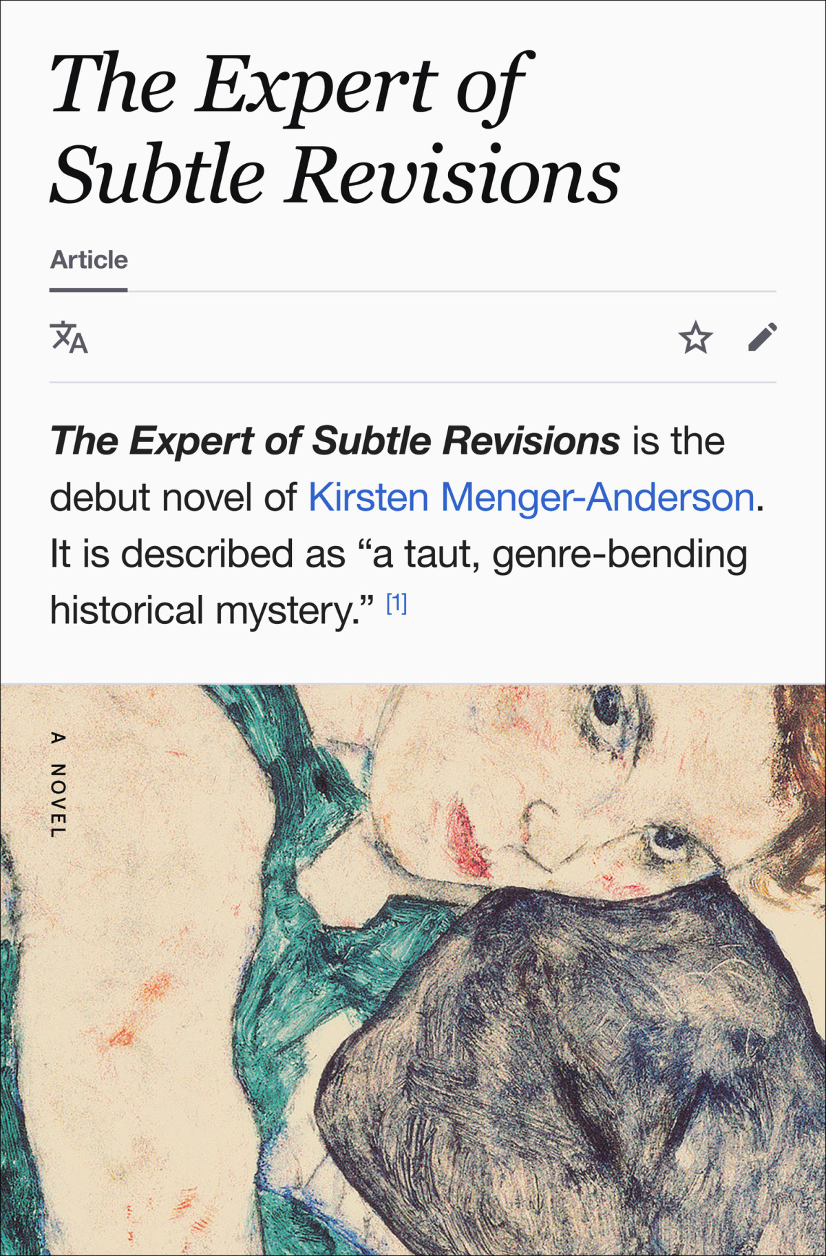 The Expert Of Subtle Revisions A Novel Kirsten Mengeranderson