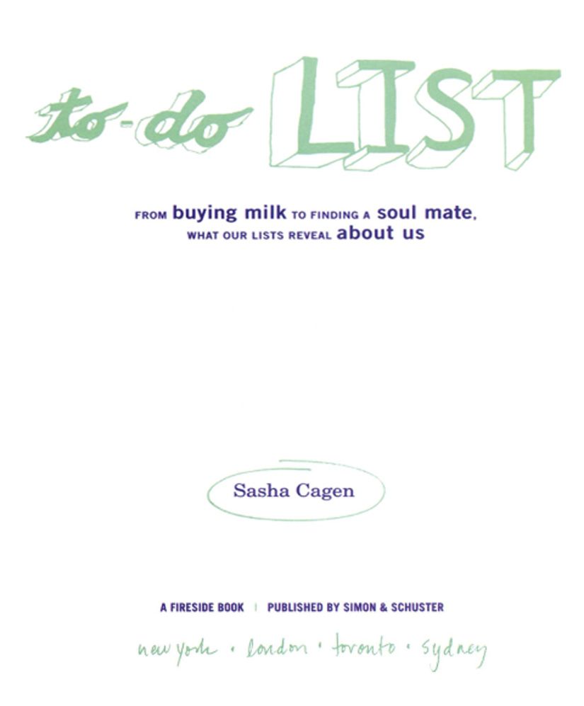 Todo List Sasha Cagen