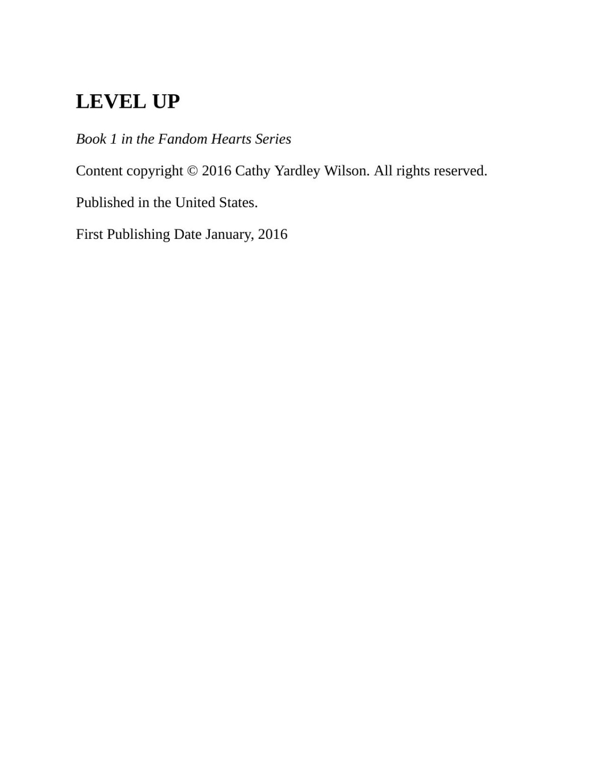 Level Up Cathy Yardley
