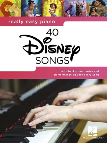 Really Easy Piano 40 Disney Songs Songbook With Lyrics Hal Leonard Corp