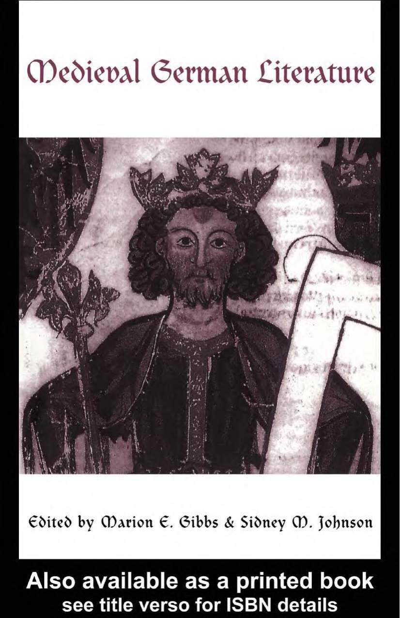 Medieval German Literature A Companion Marion Gibbs Sidney M Johnson Gibbs