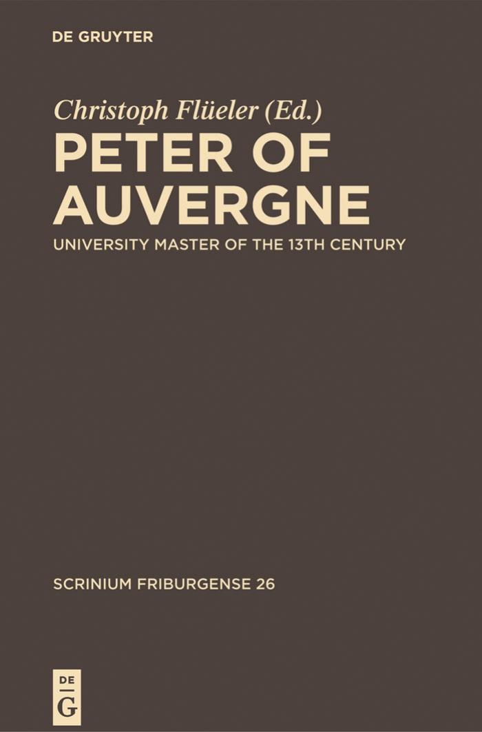Peter Of Auvergne Christoph Fleler Lidia Lanza Marco Toste Fleler