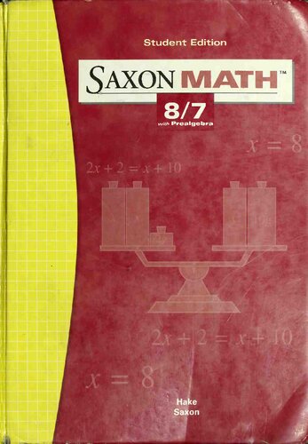 Saxon Math 87 Student Edition Third Edition Stephen Hake