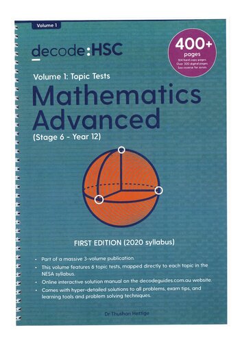 Decode Mathematics Advanced Topic Tests 1st Edition Thushan Hettige